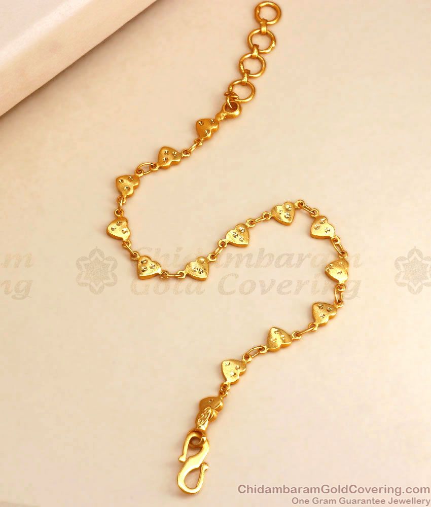 Heart Pattern Forming Gold Bracelet Womens Fashion BRAC713