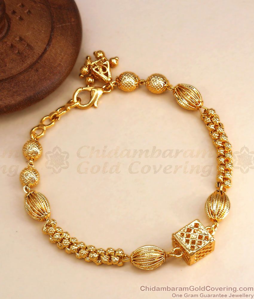 Golden Ball Pattern 1 Gram Gold Bracelet Shop Online BRAC722