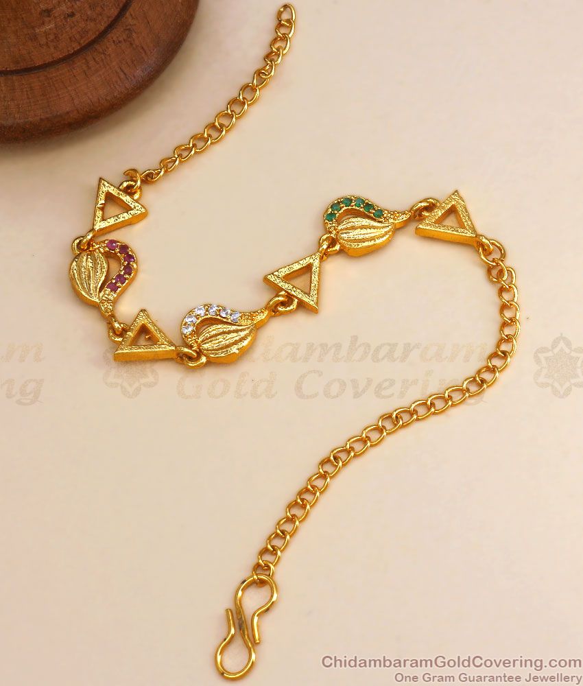 Multi Stone Gold Plated Bracelet for Women Shop Online BRAC726