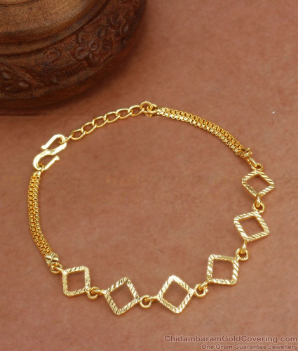 1 Gram Gold Plated 2 Line Nawabi Hand-Crafted Design Bracelet for Men -  Style C837 – Soni Fashion®