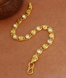 2 Gram Gold Bracelet White Stone Collections Shop Online BRAC731 2 Gram Gold Bracelet White Stone Collections Shop Online BRAC731