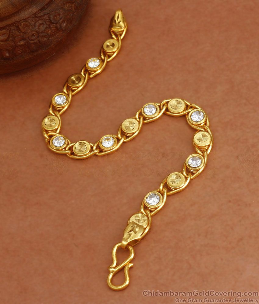 2 Gram Gold Bracelet White Stone Collections Shop Online BRAC731