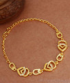White Stone Gold Plated Bracelet Heart Shaped Collections BRAC736
