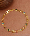 Multi Crystal Navamani Stone Gold Plated Bracelet Shop Online BRAC737