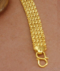 Broad 2 Gram Gold Handmade Bracelet Forming Designs For Mens BRAC749 Broad 2 Gram Gold Handmade Bracelet Forming Designs For Mens BRAC749