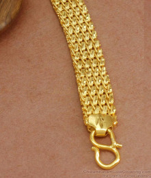 Broad 2 Gram Gold Handmade Bracelet Forming Designs For Mens BRAC749 Broad 2 Gram Gold Handmade Bracelet Forming Designs For Mens BRAC749