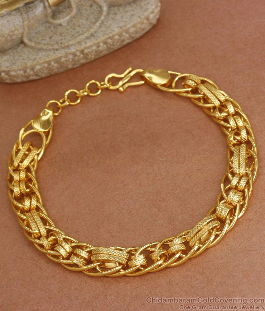 Broad One Gram Gold Mens Bracelet Collections BRAC755