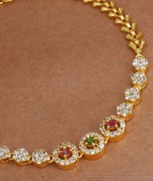 Beautiful Floral Gold Imitation Bracelet AD Stone Collections BRAC758