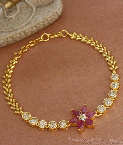 Ruby Emerald Floral design 22k gold plated 6 pcs. bangles, 1gm gold ba –  Indian Designs