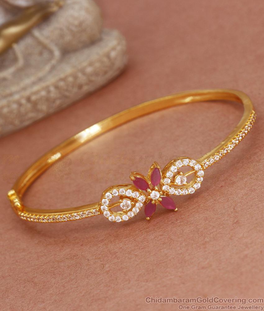 1 Gram Gold Watch Type Bracelet AD Stone Collections Shop Online BRAC773