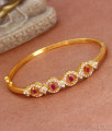 Attractive One Gram Gold Bracelets Ruby White Stones Collection BRAC782
