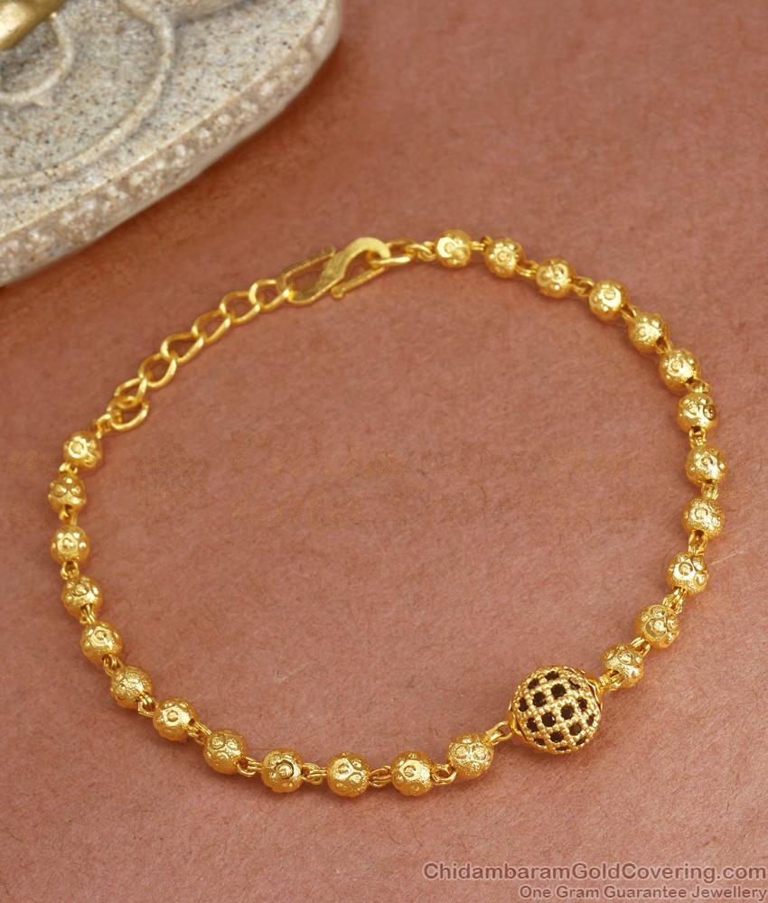 Daily Use Gold Imitation Bracelet Chain Type Beads Designs BRAC789