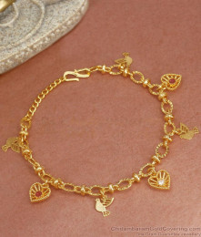 Elegant Gold Imitation Bracelet Heart And Dove Designs Shop Online BRAC792