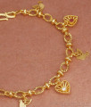 Elegant Gold Imitation Bracelet Heart And Dove Designs Shop Online BRAC792