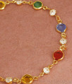 Multi Stone One Gram Gold Bracelets Teens Party Wear Collections BRAC793