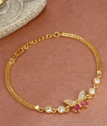 Butterfly Design 1 Gram Gold Bracelets Chain Type Collections BRAC795 Butterfly Design 1 Gram Gold Bracelets Chain Type Collections BRAC795