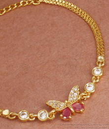 Butterfly Design 1 Gram Gold Bracelets Chain Type Collections BRAC795 Butterfly Design 1 Gram Gold Bracelets Chain Type Collections BRAC795