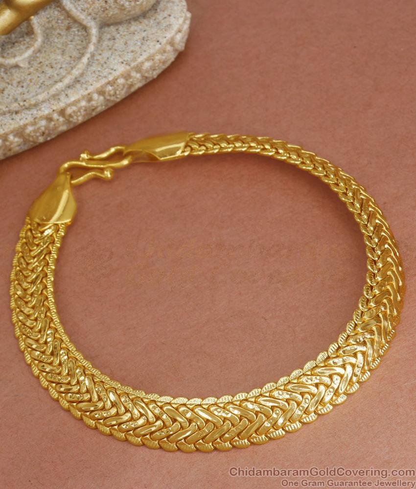 Party Wear Thick Gold Bracelet Mens Collections Shop Online BRAC798