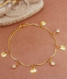1 Gram Gold Bracelets White Stones Light Weight Collections BRAC802 1 Gram Gold Bracelets White Stones Light Weight Collections BRAC802