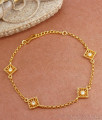 Simple Regular Use Gold Plated Bracelets White Stone Collections BRAC803