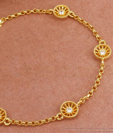 Small White Stone Gold Plated Bracelets For Womens BRAC804