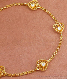 Stylish Heart Design Gold Bracelets Light Weight Collections BRAC805 Stylish Heart Design Gold Bracelets Light Weight Collections BRAC805
