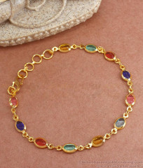 New Arrival Multi Color Stone Gold Bracelets Shop Online BRAC811