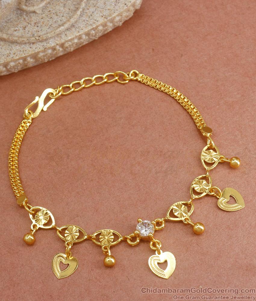 22K Gold Charm Hanging Bracelets Designs Shop Online BRAC814
