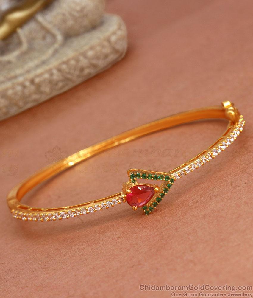 Latest Kada Type Gold Bracelet Collections Shop Online BRAC822