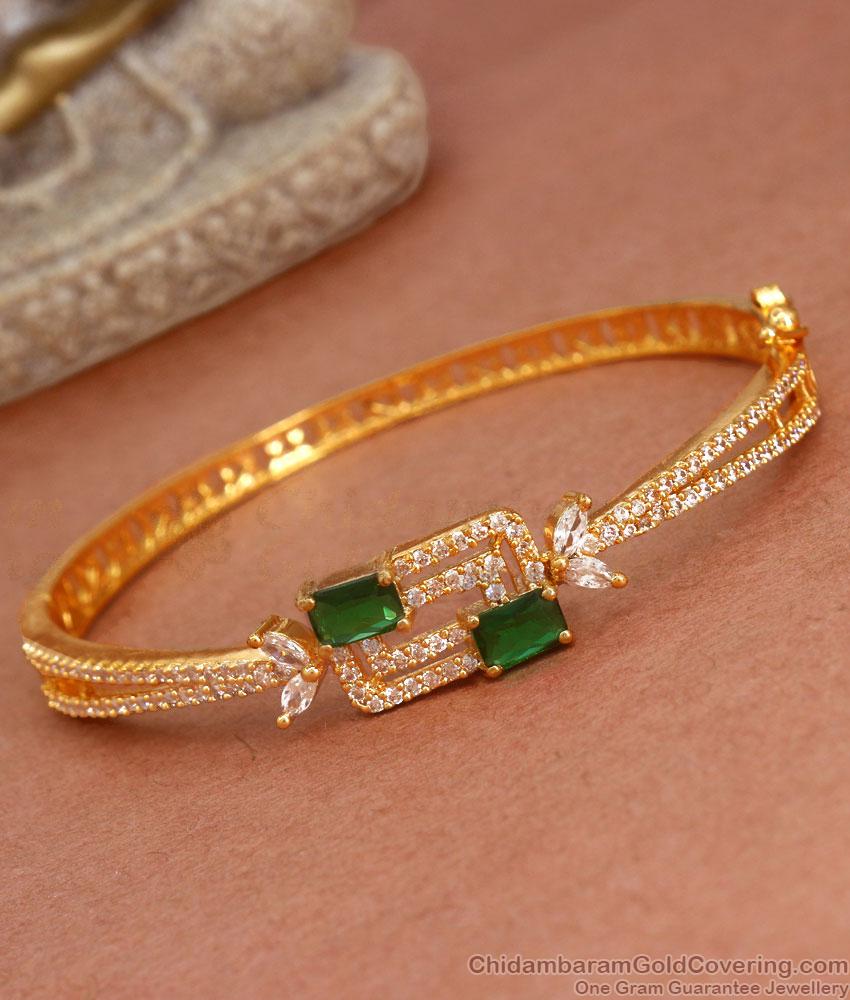 1 Gram Gold Bracelets Emerald Stone Engagement Wear Designs BRAC830