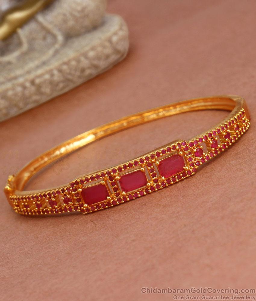 Full Ruby Stone Gold Bracelets Bridal Jewelry Collections BRAC831