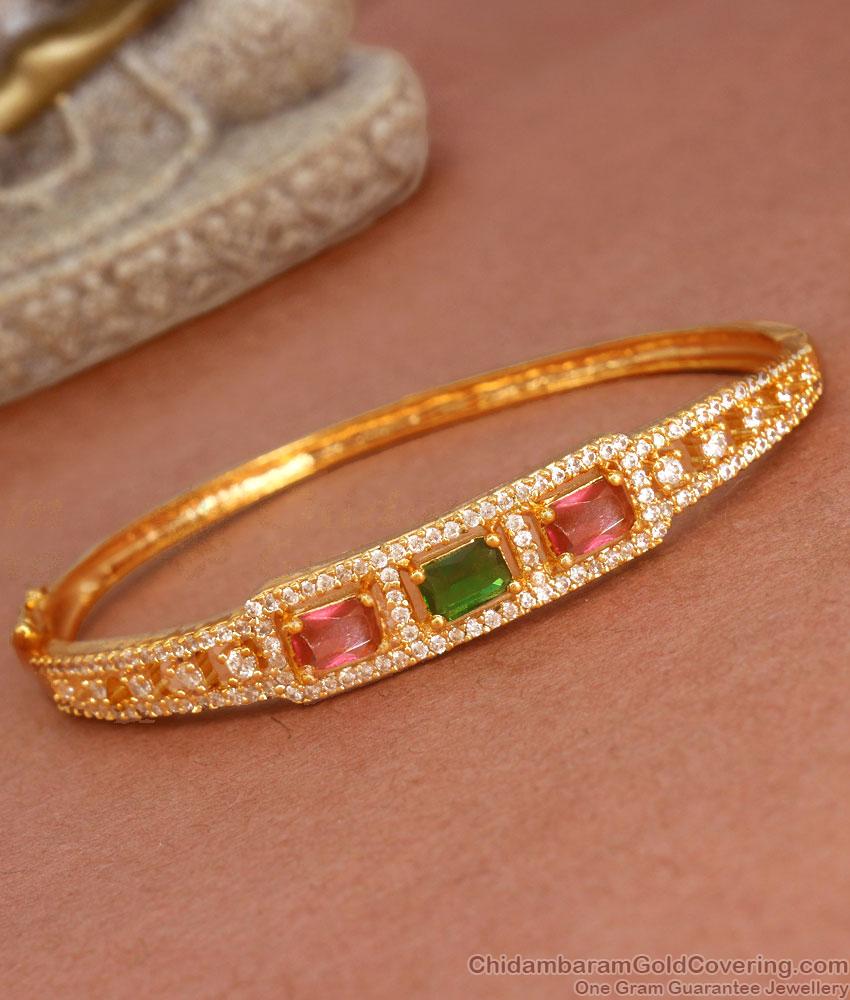 Grand Look 1 Gram Gold Plated Kada Bracelets Stone Pattern Shop Online BRAC832