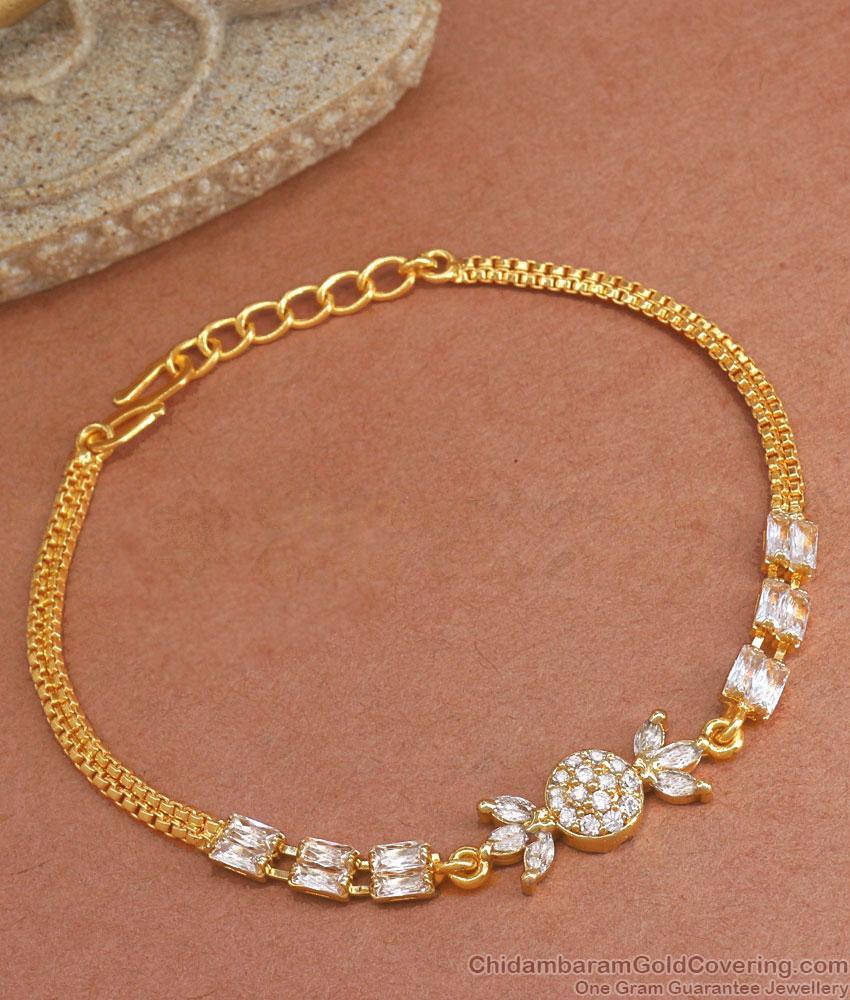 Full White Stone Gold Imitation Bracelets Shop Online BRAC838