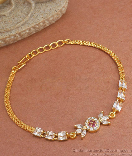Gold bracelet designs for ladies chain type top