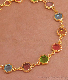 Regular Use Multi Stone Gold Bracelets Shop Online BRAC843