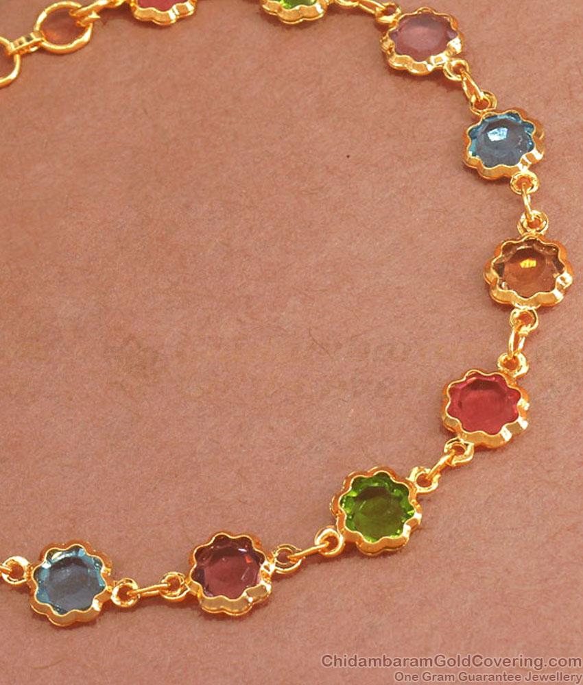 Regular Use Multi Stone Gold Bracelets Shop Online BRAC843