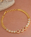 New Chain Type Gold Bracelets Ruby White Stone Pattern BRAC844