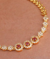 New Chain Type Gold Bracelets Ruby White Stone Pattern BRAC844