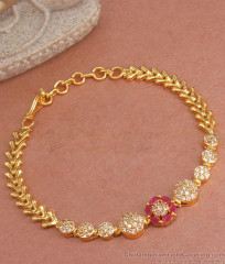 1 Gram Gold Plated Chain Bracelets For Womens BRAC845 1 Gram Gold Plated Chain Bracelets For Womens BRAC845