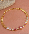 Womens Occasional Wear Gold Bracelets Chain Type Floral Design BRAC847