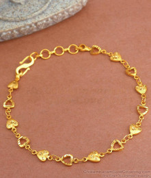 Heart Design Gold Plated Bracelet Forming Collections BRAC858 Heart Design Gold Plated Bracelet Forming Collections BRAC858
