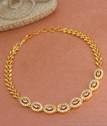 Beautiful White Stone Gold Plated Bracelet Shop Online BRAC875