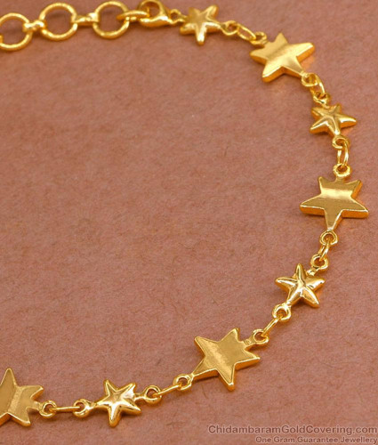 Beautiful Party Wear Star Design Gold Bracelet For Girls BRAC901