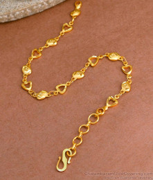 Cute Heart Charms Forming Gold Bracelet For Girls BRAC911 Cute Heart Charms Forming Gold Bracelet For Girls BRAC911