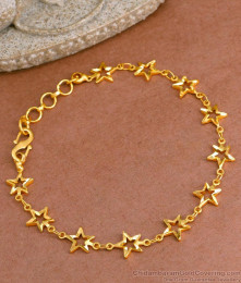 College Wear Star Shaped Bracelet 2 Gram Gold Jewellery BRAC912