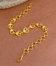 Heart Shaped Gold Chain Bracelet At Affordable Price Online BRAC914