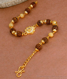Traditional Rudhraksha Bracelet 1 Gram Gold Jewelry BRAC917