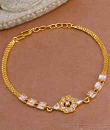 Full White Stone Floral Gold Imitation Bracelet For Women BRAC918