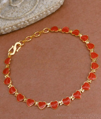 Coral Heart Bracelet 1 Gram Gold Jewellery For Women BRAC922 Coral Heart Bracelet 1 Gram Gold Jewellery For Women BRAC922