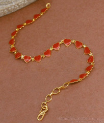 Coral Heart Bracelet 1 Gram Gold Jewellery For Women BRAC922 Coral Heart Bracelet 1 Gram Gold Jewellery For Women BRAC922
